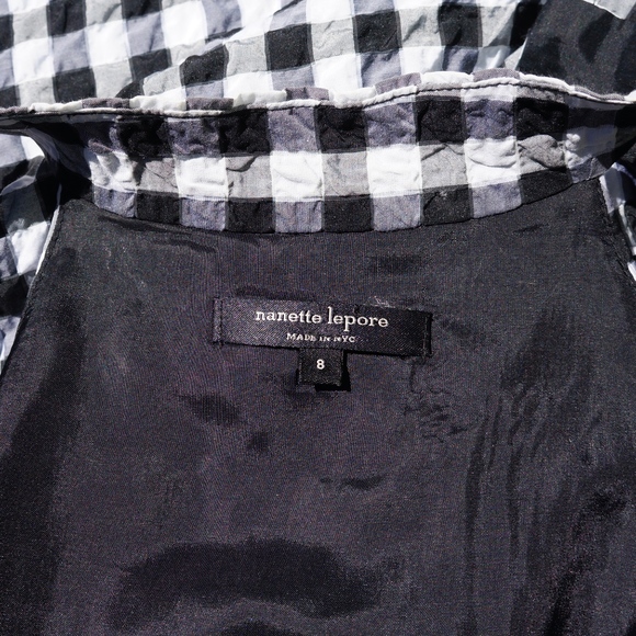 NANETTE LEPORE GINGHAM PRINT SLEEVELESS DRESS - Picture 4 of 7